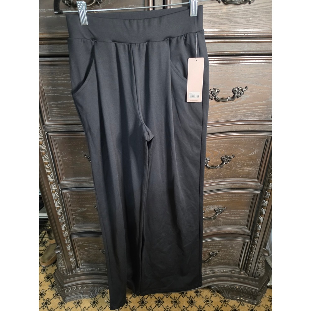 Yogalicious Lux Park Ave Wide Leg Pants Black XS PY701761 NWT